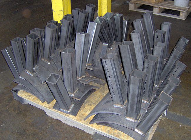 Fabricated Metal parts on pallet stacked for delivery